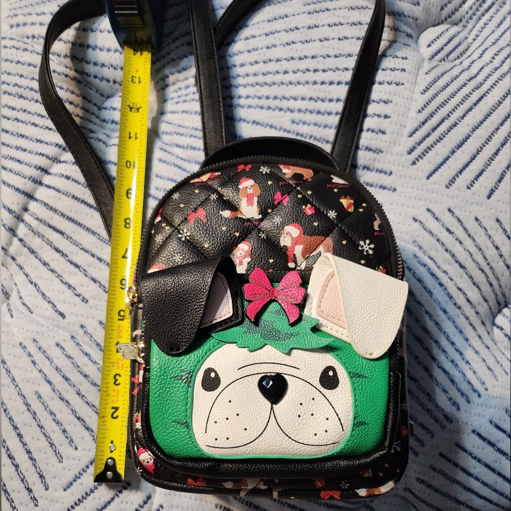 Betsy Johnson Christmas Frenchie Backpack